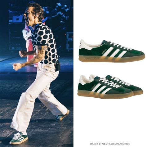 harry styles gucci adidas shoes|Adidas x Gucci gazelle shoes.